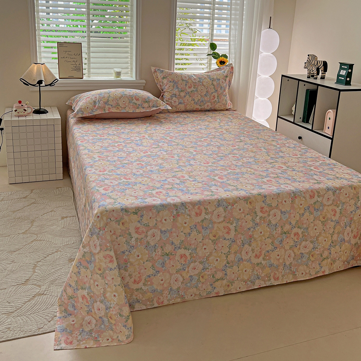 91家纺网 家纺一手货源 找家纺 依庭 2025新款高克重全棉纯棉磨毛印花单床单 仙女星辰