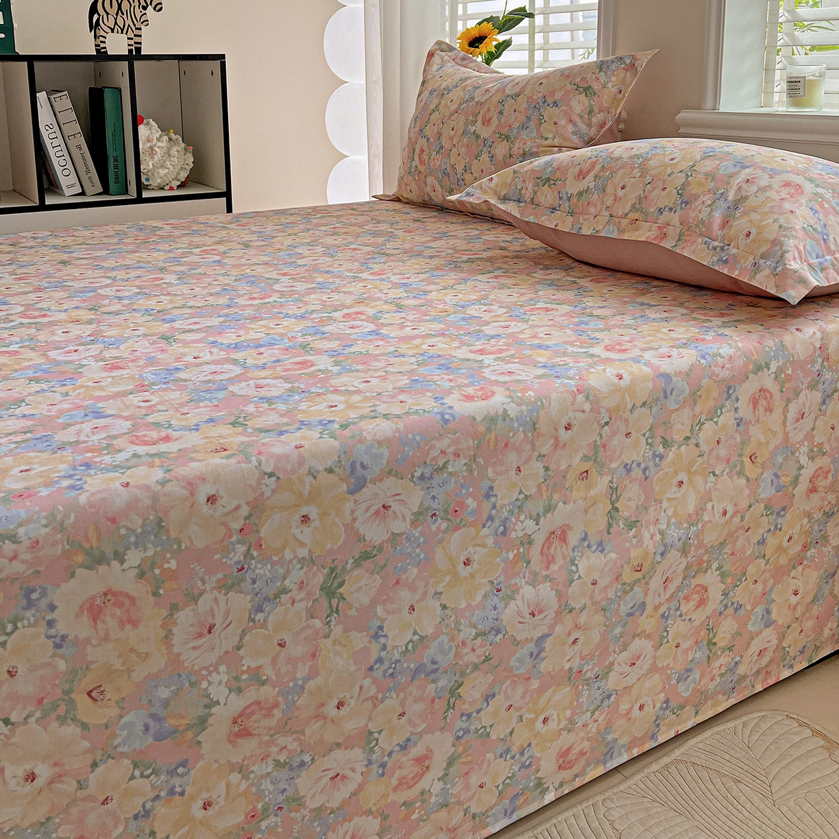 91家纺网 家纺一手货源 找家纺 依庭 2025新款高克重全棉纯棉磨毛印花单床单 仙女星辰