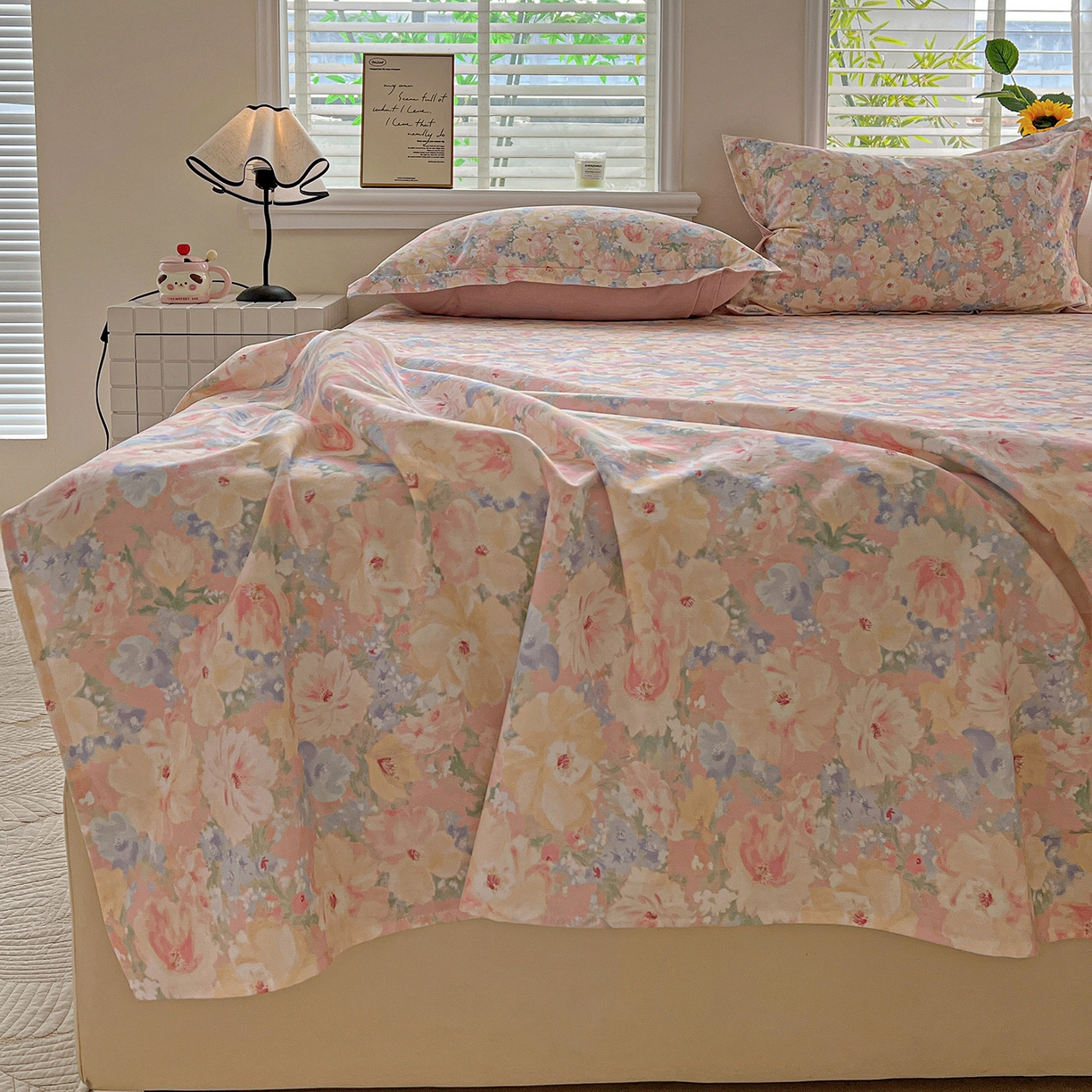 91家纺网 家纺一手货源 找家纺 依庭 2025新款高克重全棉纯棉磨毛印花单床单 仙女星辰