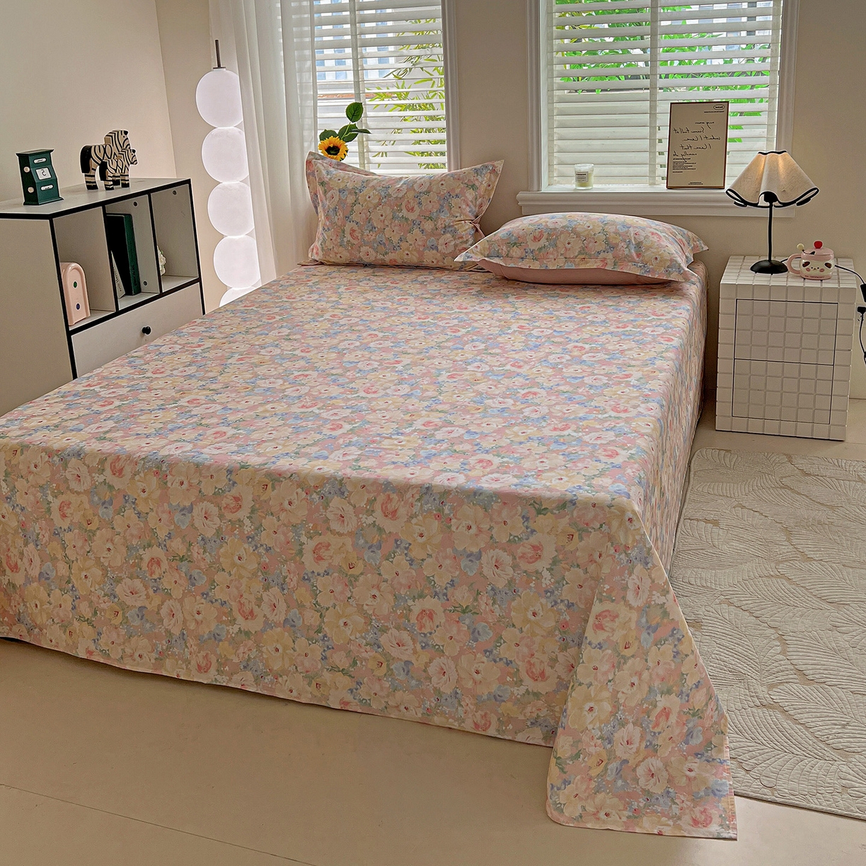 91家纺网 家纺一手货源 找家纺 依庭 2025新款高克重全棉纯棉磨毛印花单床单 仙女星辰