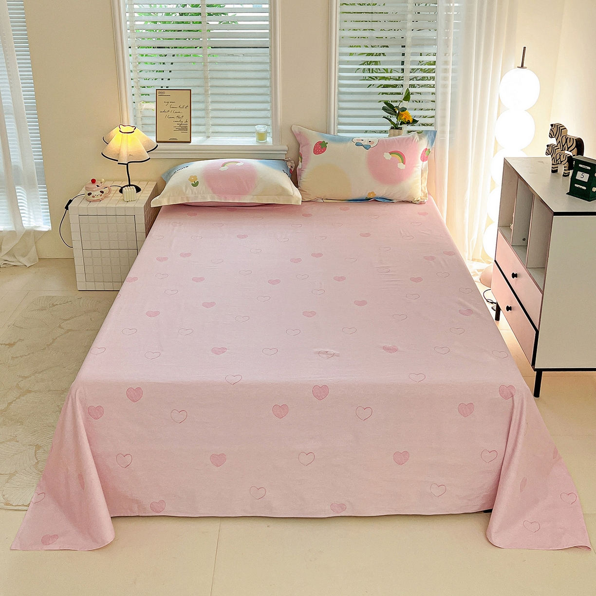 依庭 2025新款高克重全棉纯棉磨毛印花单床单 小欢喜-B版