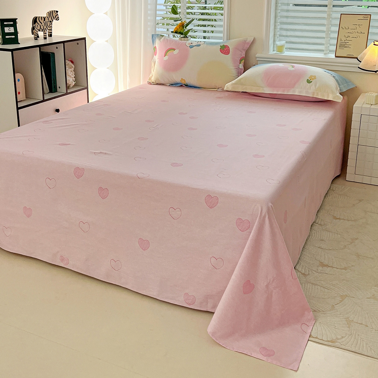 91家纺网 家纺一手货源 找家纺 依庭 2025新款高克重全棉纯棉磨毛印花单床单 小欢喜-B版