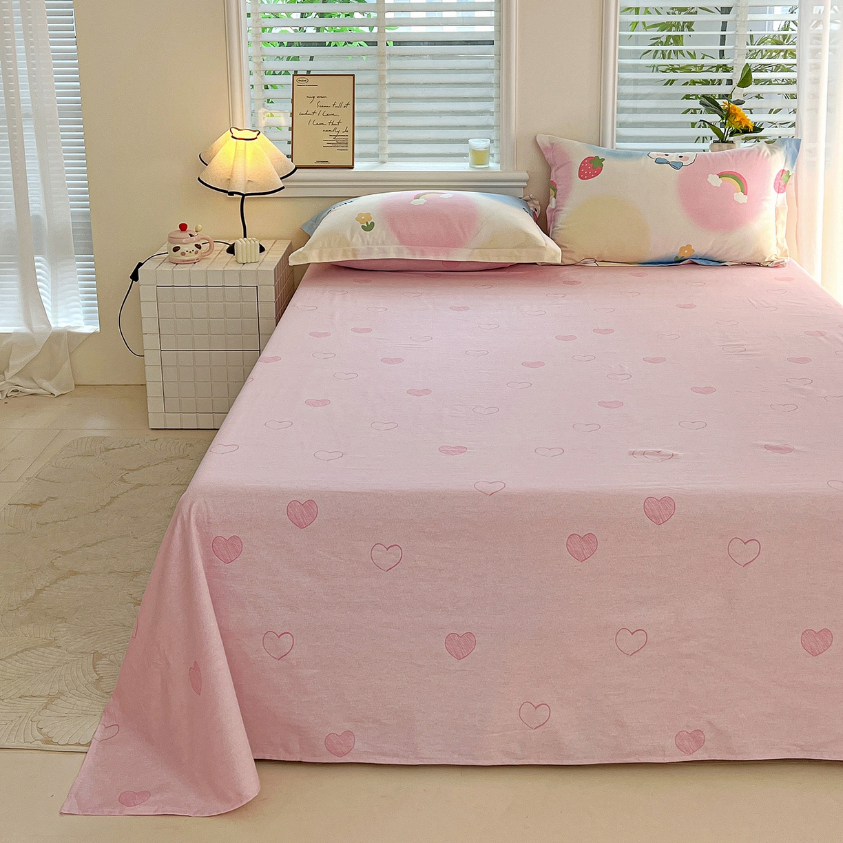 91家纺网 家纺一手货源 找家纺 依庭 2025新款高克重全棉纯棉磨毛印花单床单 小欢喜-B版