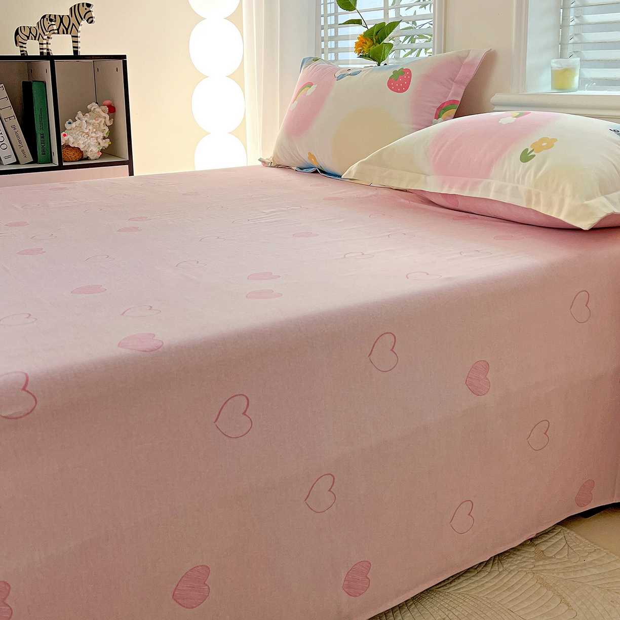 91家纺网 家纺一手货源 找家纺 依庭 2025新款高克重全棉纯棉磨毛印花单床单 小欢喜-B版