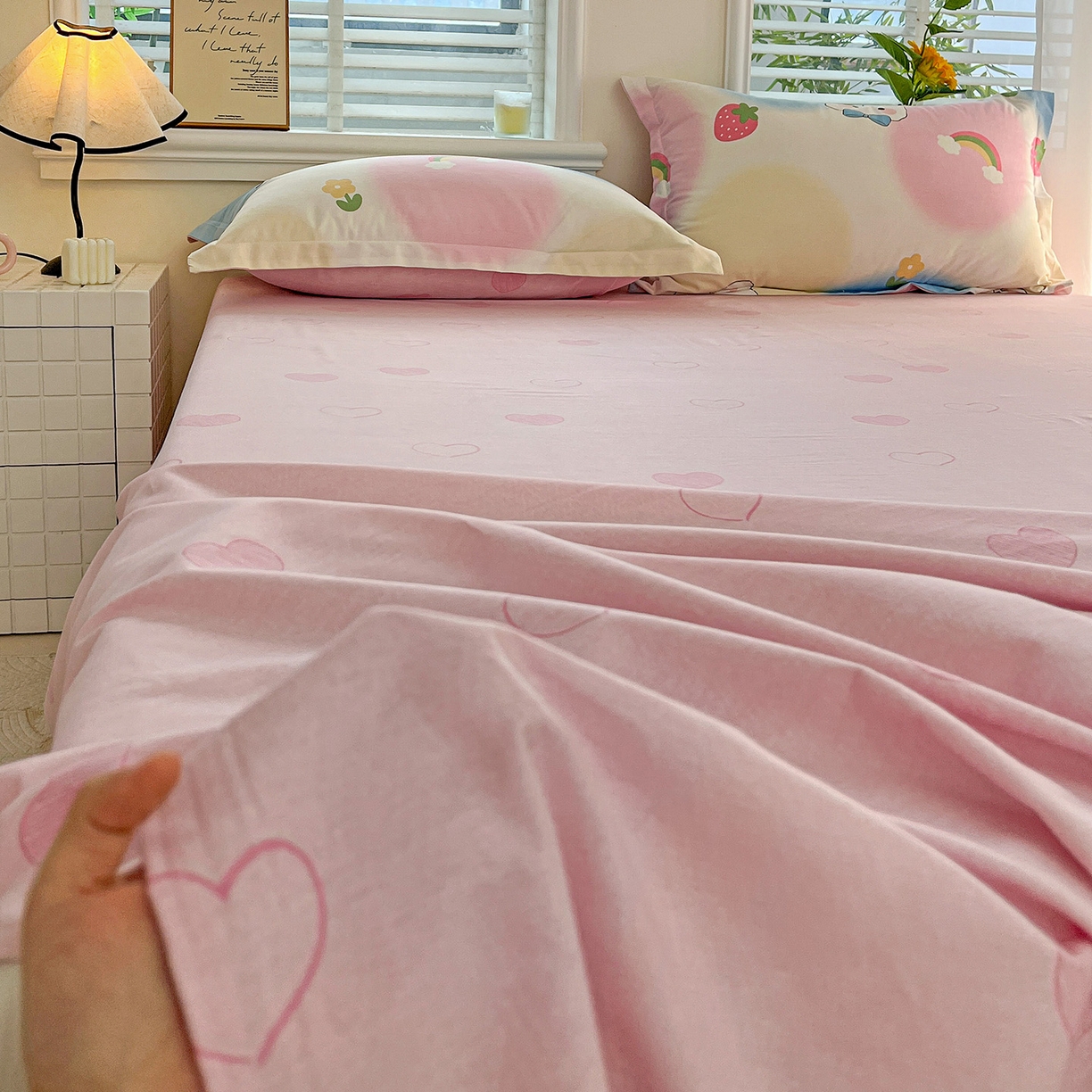 91家纺网 家纺一手货源 找家纺 依庭 2025新款高克重全棉纯棉磨毛印花单床单 小欢喜-B版