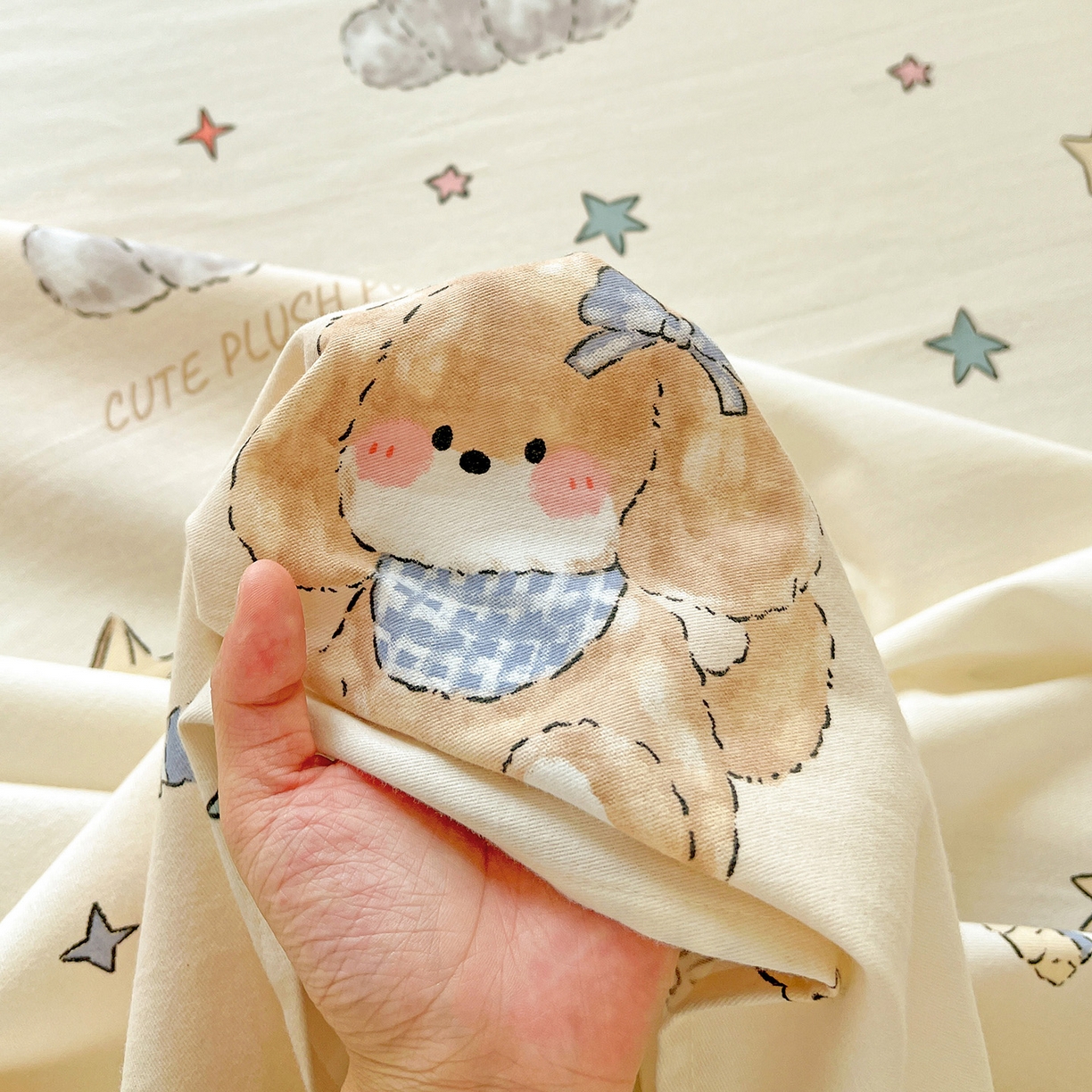 91家纺网 家纺一手货源 找家纺 依庭 2025新款高克重全棉纯棉磨毛印花单床单 星梦乐园