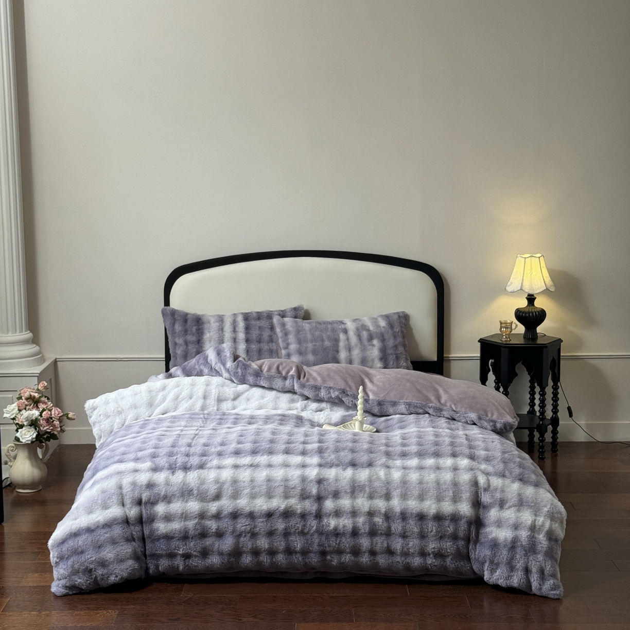 91家纺网 家纺一手货源 找家纺 新印象 2025新款七彩兔绒牛奶绒四件套 七彩兔绒-星紫