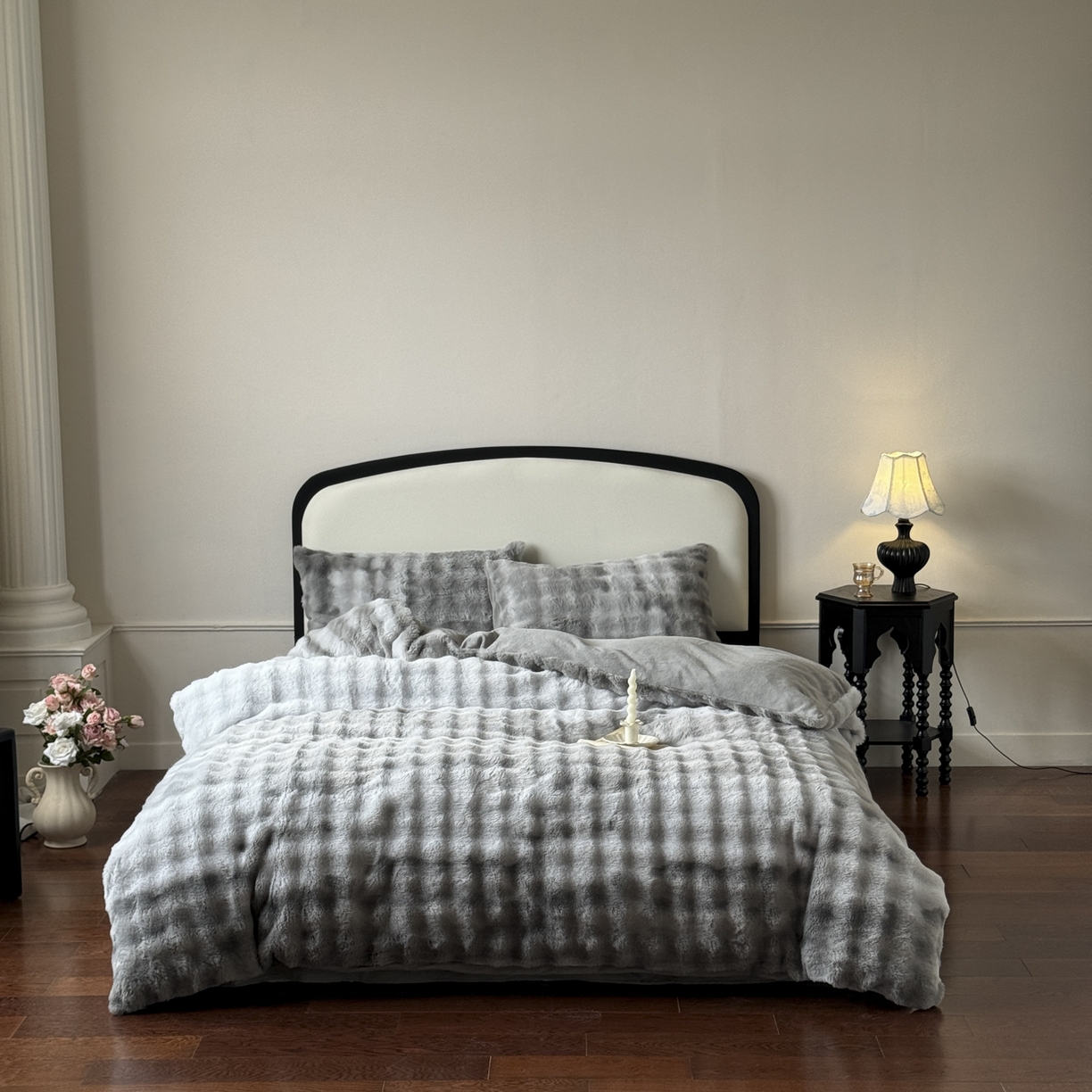 91家纺网 家纺一手货源 找家纺 新印象 2025新款七彩兔绒牛奶绒四件套 七彩兔绒-椰灰