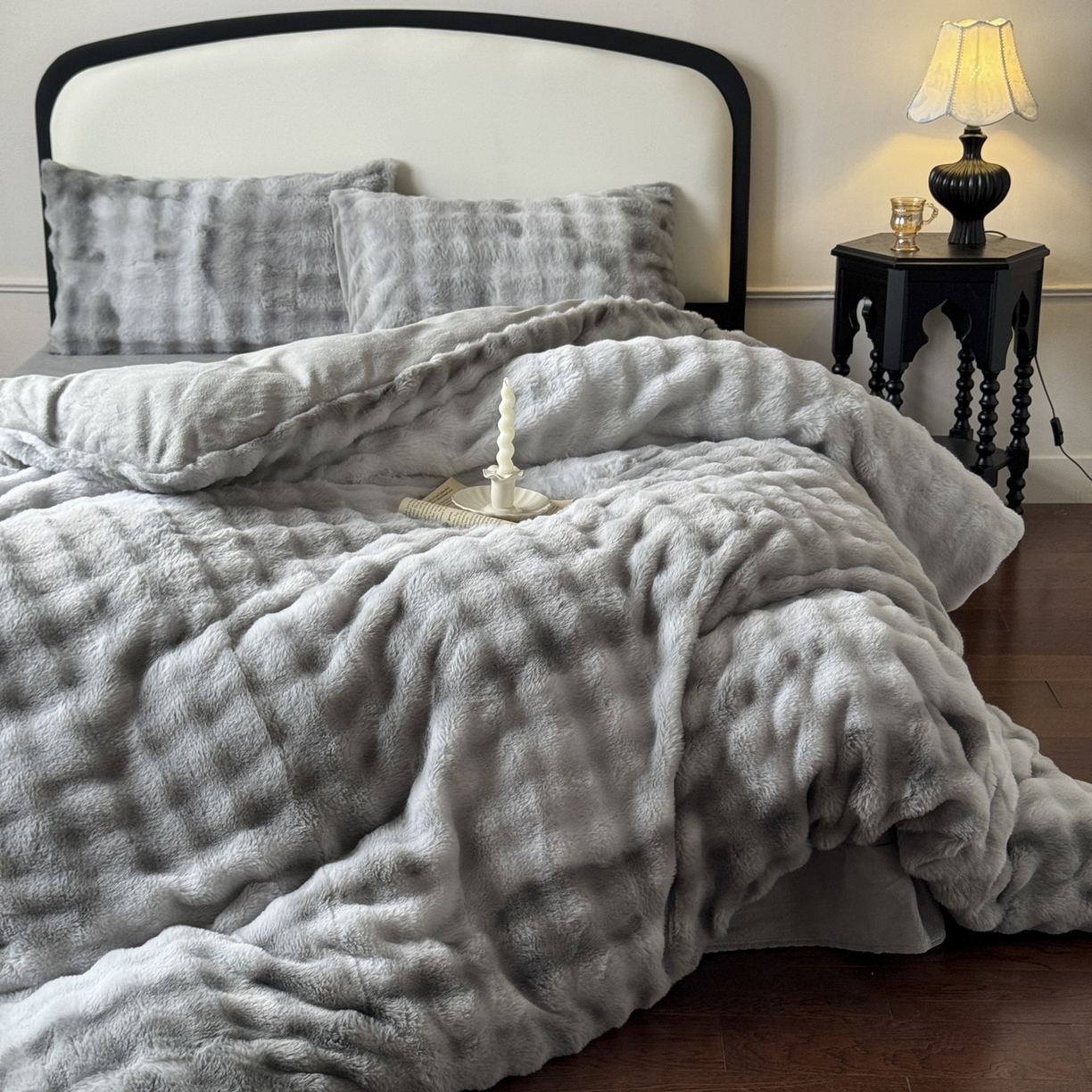 91家纺网 家纺一手货源 找家纺 新印象 2025新款七彩兔绒牛奶绒四件套 七彩兔绒-椰灰