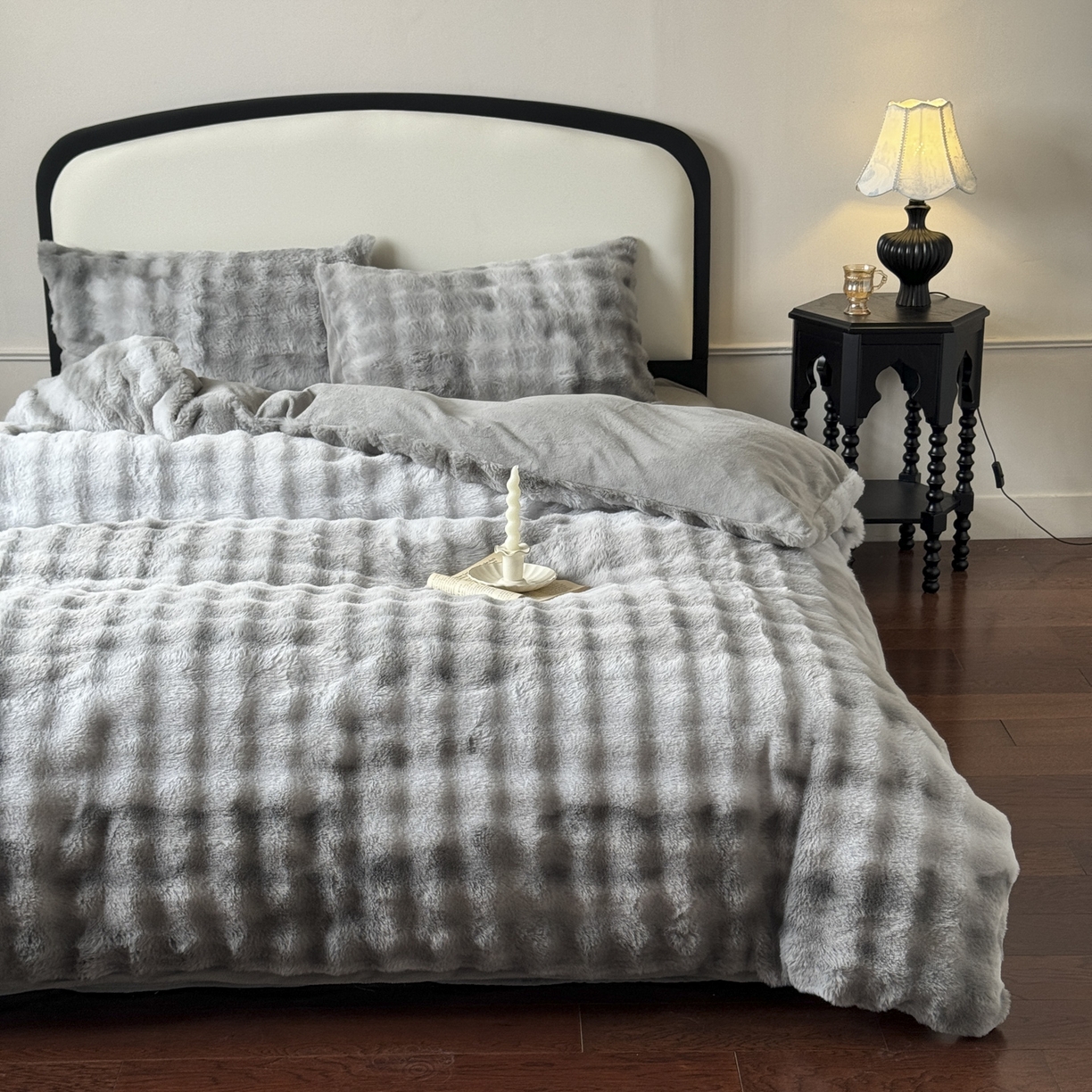 91家纺网 家纺一手货源 找家纺 新印象 2025新款七彩兔绒牛奶绒四件套 七彩兔绒-椰灰