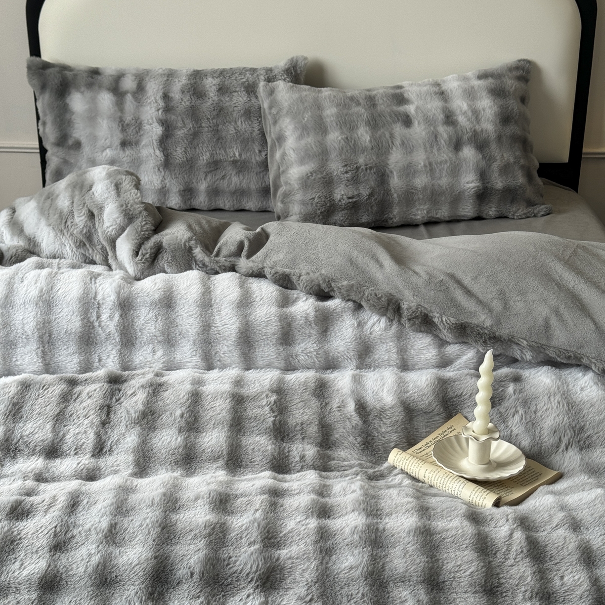 91家纺网 家纺一手货源 找家纺 新印象 2025新款七彩兔绒牛奶绒四件套 七彩兔绒-椰灰