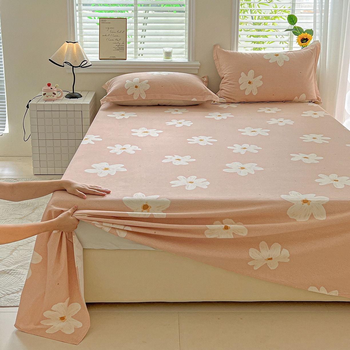 91家纺网 家纺一手货源 找家纺 依庭 2025新款高克重全棉纯棉磨毛印花单床单 寻悦-桔