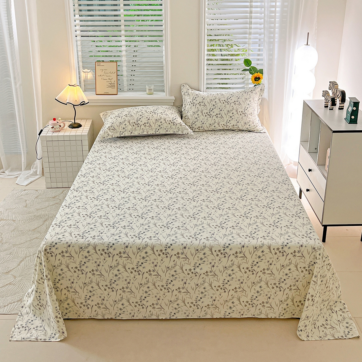 依庭 2025新款高克重全棉纯棉磨毛印花单床单 樱贝