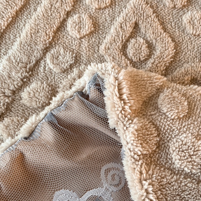 91家纺网 家纺一手货源 找家纺 米瑞娜 2025新款塔芙绒床裙三件套雕花绒蕾丝跨境单床裙外贸现货尺寸齐全 欧式床裙-卡其