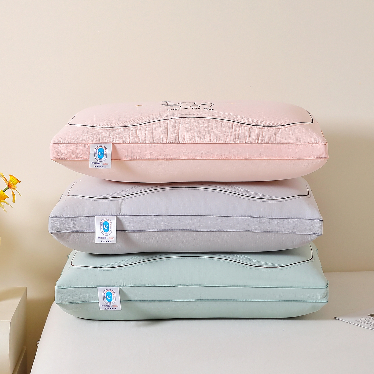 91家纺网 家纺一手货源 找家纺 （总）仁宇枕业 2025新款加厚亲肤木棉气球小象舒适中高枕头枕芯