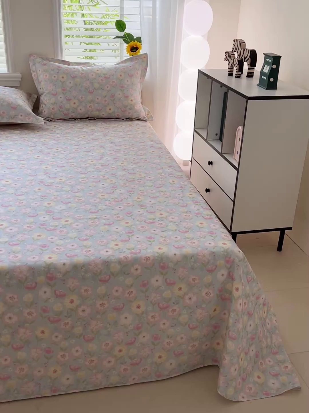 91家纺网 家纺一手货源 找家纺 依庭 2025新款高克重全棉纯棉磨毛印花单床单 樱絮仙踪