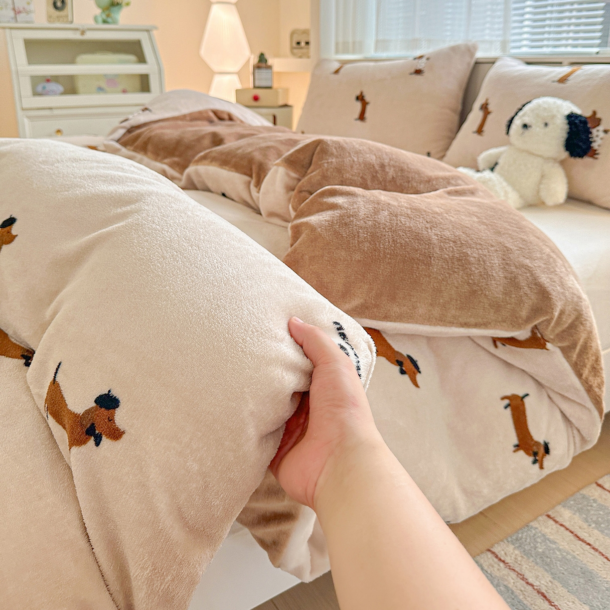 91家纺网 家纺一手货源 找家纺 （总）名品家纺 2025新款保暖牛奶绒单被套