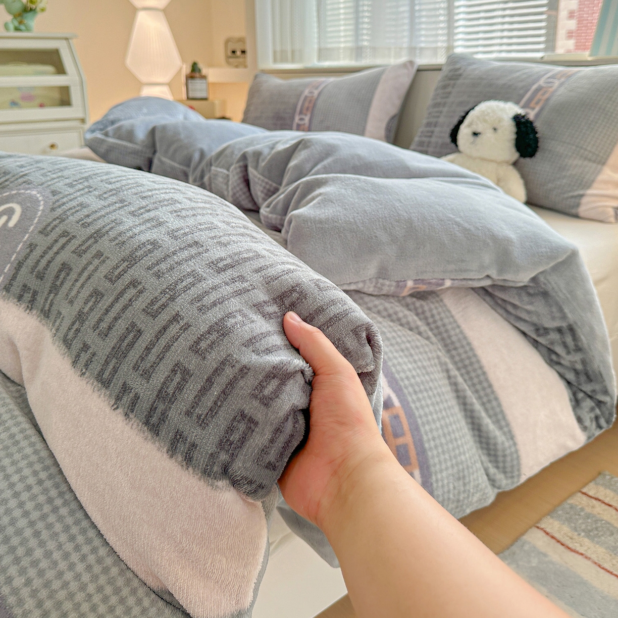 91家纺网 家纺一手货源 找家纺 （总）名品家纺 2025新款保暖牛奶绒单被套