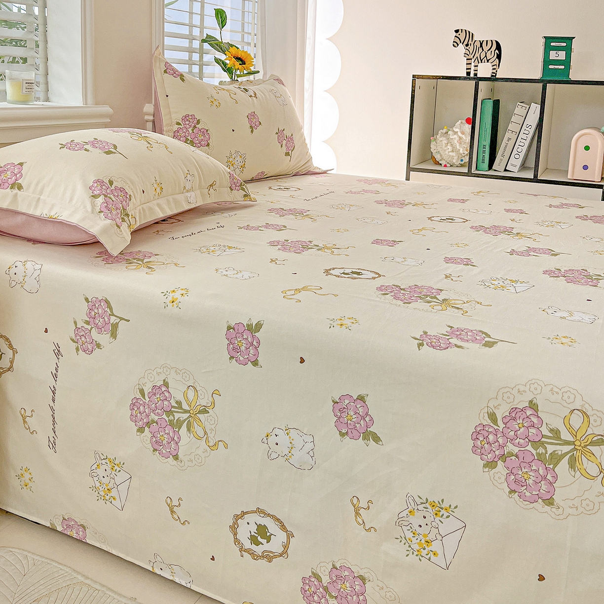 91家纺网 家纺一手货源 找家纺 依庭 2025新款高克重全棉纯棉磨毛印花单床单 优漫