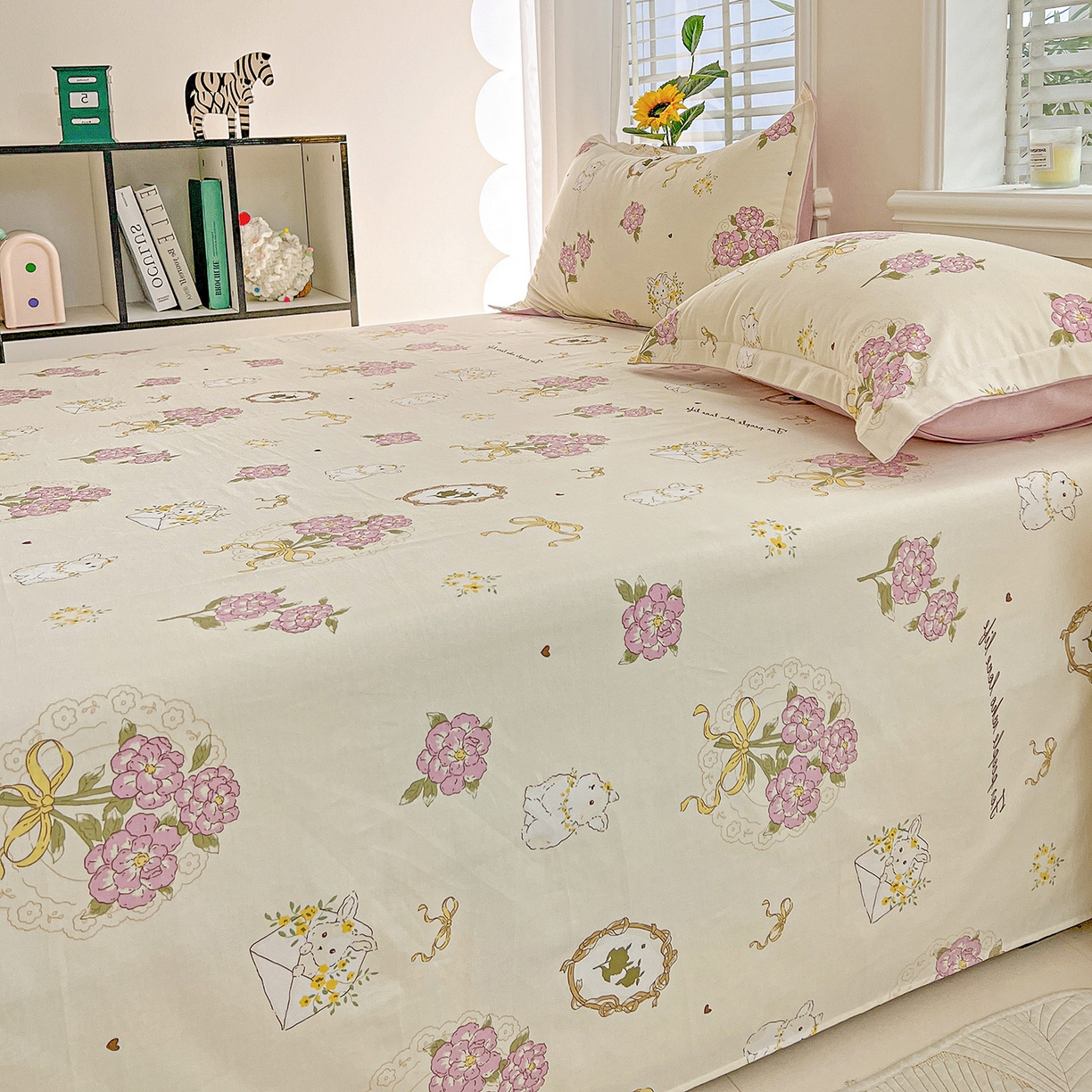 91家纺网 家纺一手货源 找家纺 依庭 2025新款高克重全棉纯棉磨毛印花单床单 优漫