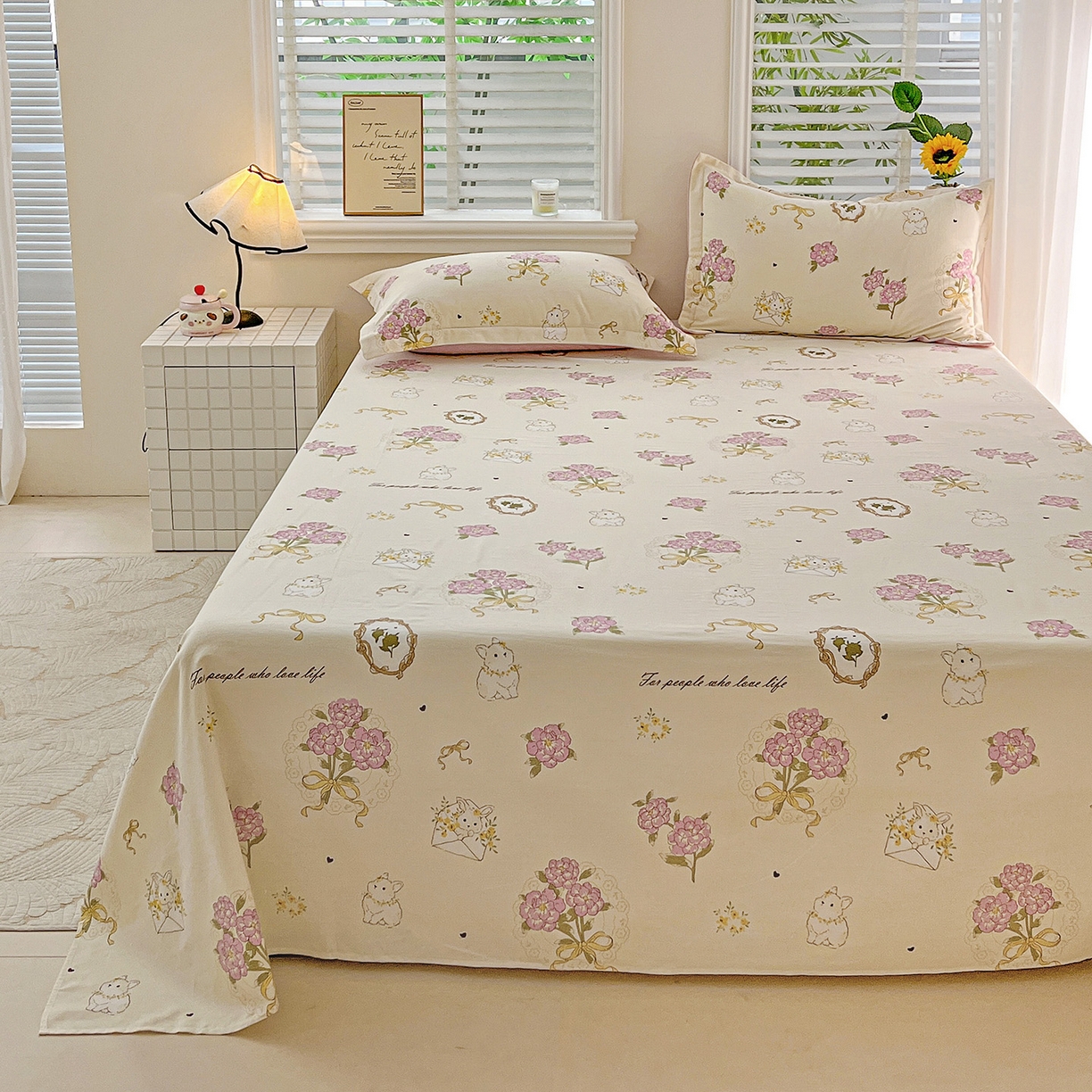 91家纺网 家纺一手货源 找家纺 依庭 2025新款高克重全棉纯棉磨毛印花单床单 优漫