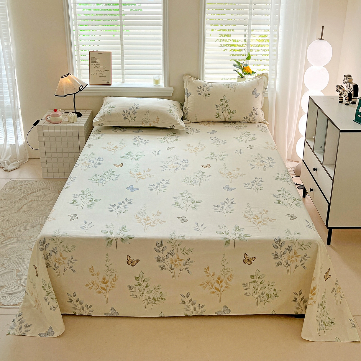 依庭 2025新款高克重全棉纯棉磨毛印花单床单 悠悠仙草