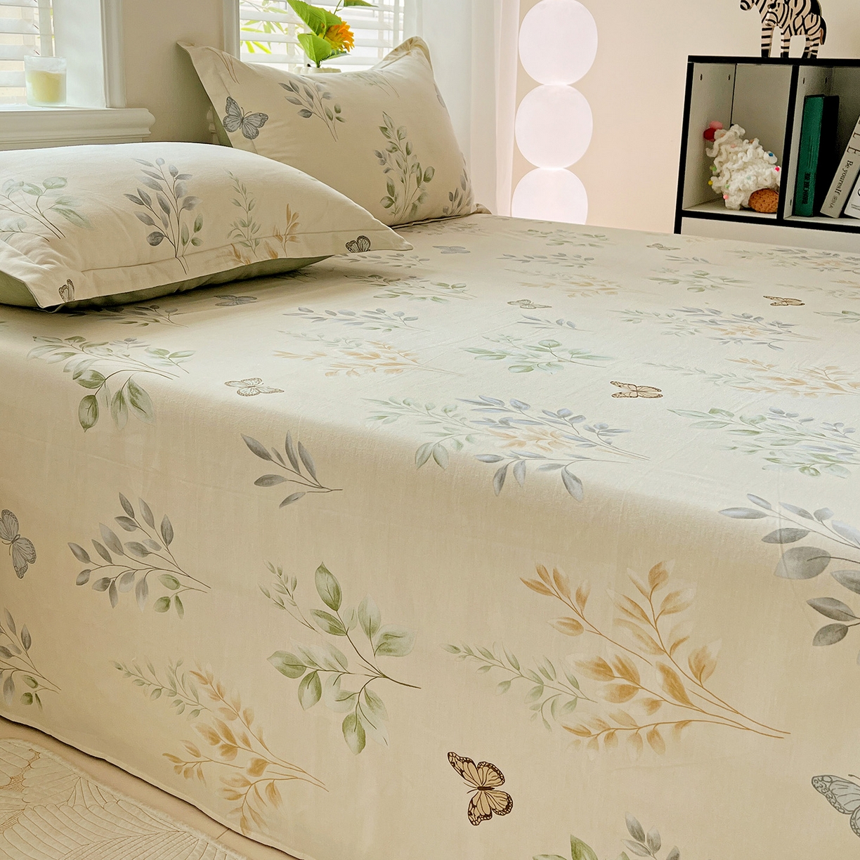 91家纺网 家纺一手货源 找家纺 依庭 2025新款高克重全棉纯棉磨毛印花单床单 悠悠仙草