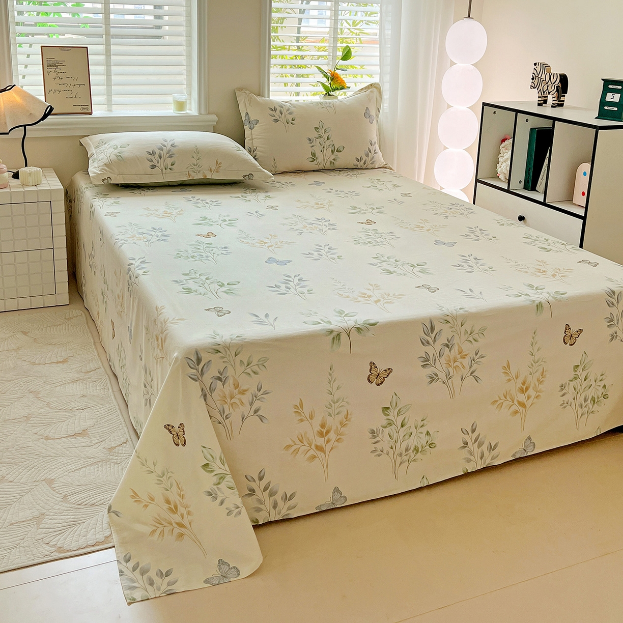 91家纺网 家纺一手货源 找家纺 依庭 2025新款高克重全棉纯棉磨毛印花单床单 悠悠仙草