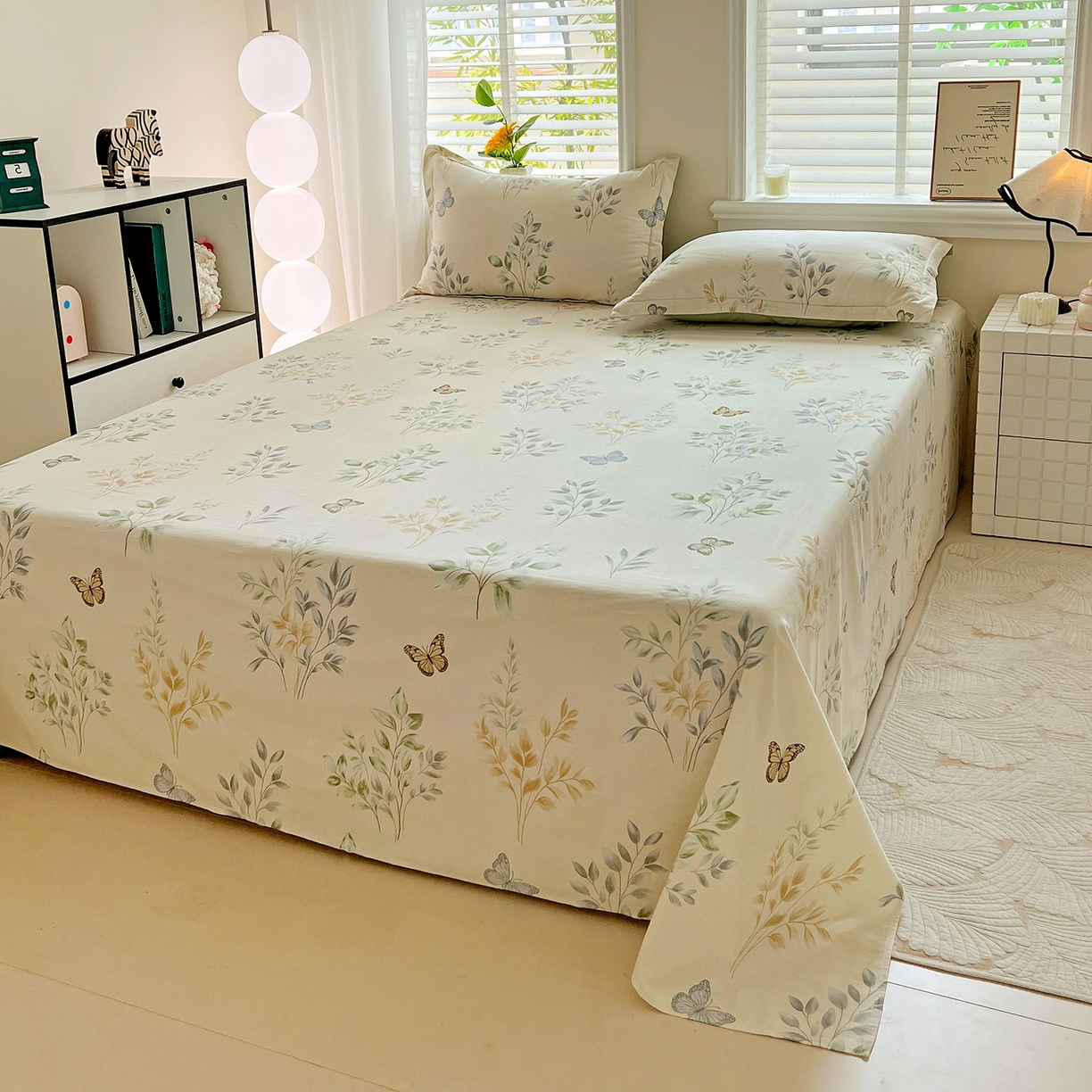 91家纺网 家纺一手货源 找家纺 依庭 2025新款高克重全棉纯棉磨毛印花单床单 悠悠仙草