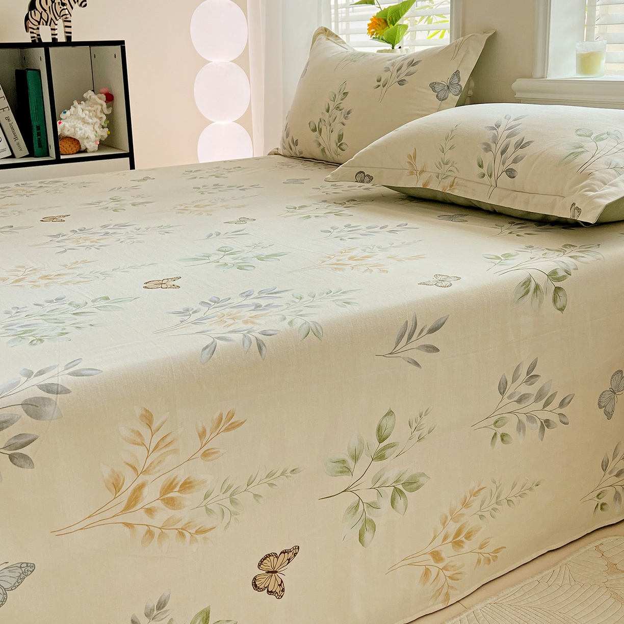 91家纺网 家纺一手货源 找家纺 依庭 2025新款高克重全棉纯棉磨毛印花单床单 悠悠仙草