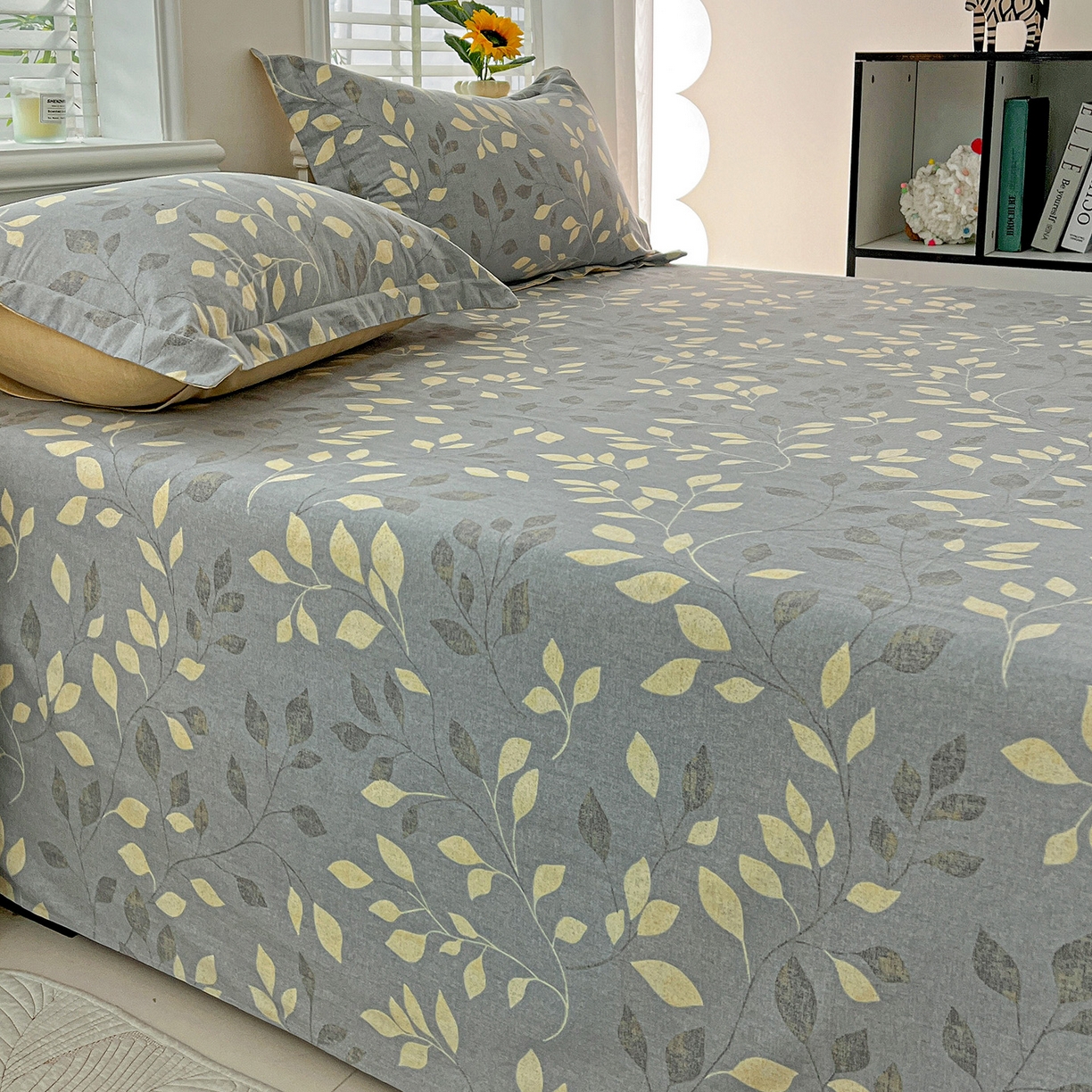 91家纺网 家纺一手货源 找家纺 依庭 2025新款高克重全棉纯棉磨毛印花单床单 灼华