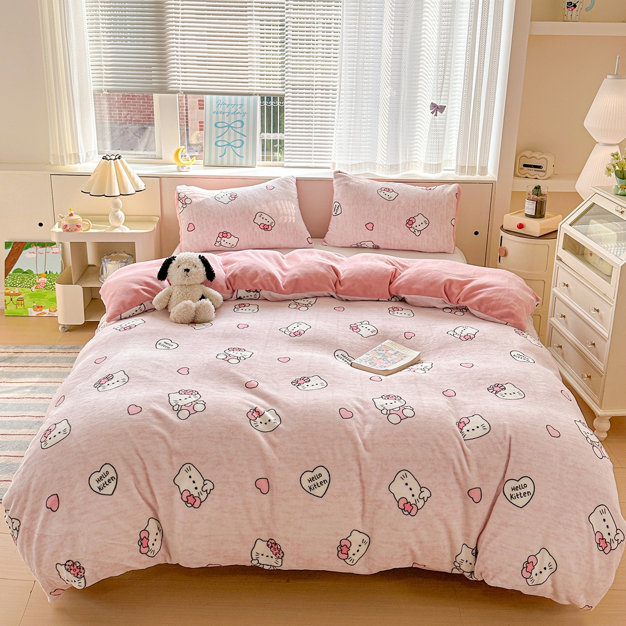 91家纺网 家纺一手货源 找家纺 名品家纺 2025新款保暖牛奶绒单被套 甜美日记