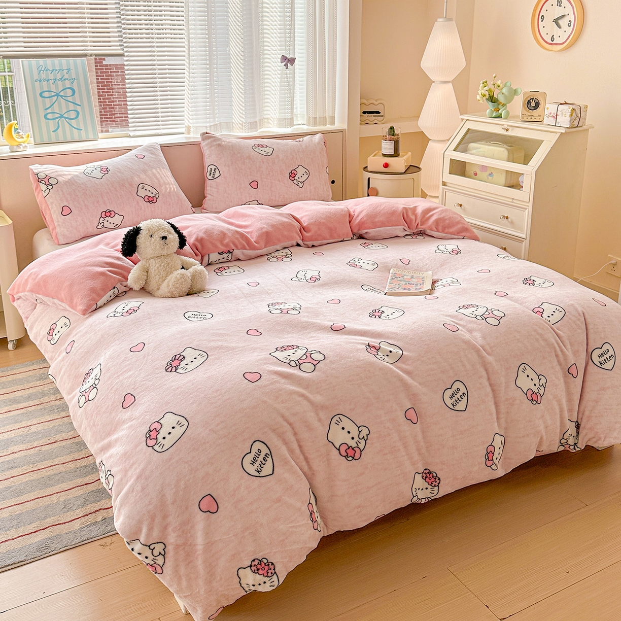 91家纺网 家纺一手货源 找家纺 名品家纺 2025新款保暖牛奶绒单被套 甜美日记