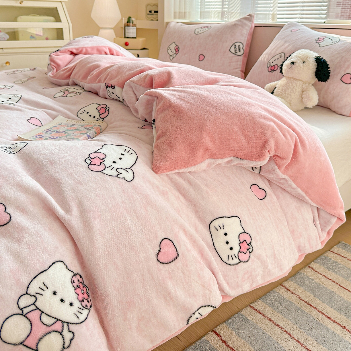 91家纺网 家纺一手货源 找家纺 名品家纺 2025新款保暖牛奶绒单被套 甜美日记