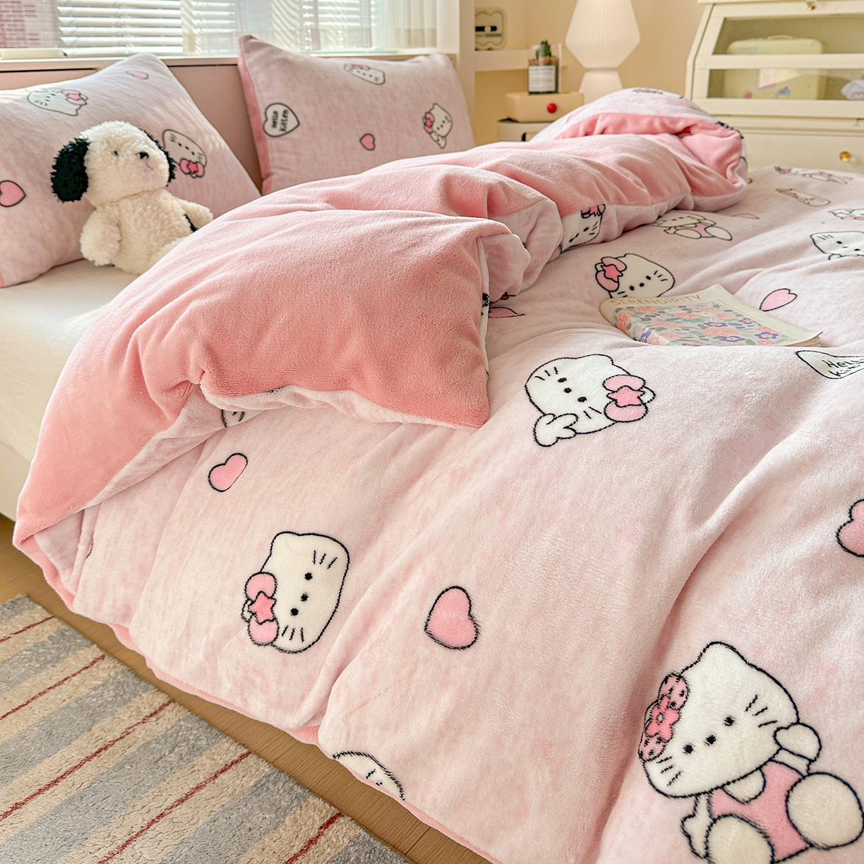 91家纺网 家纺一手货源 找家纺 名品家纺 2025新款保暖牛奶绒单被套 甜美日记