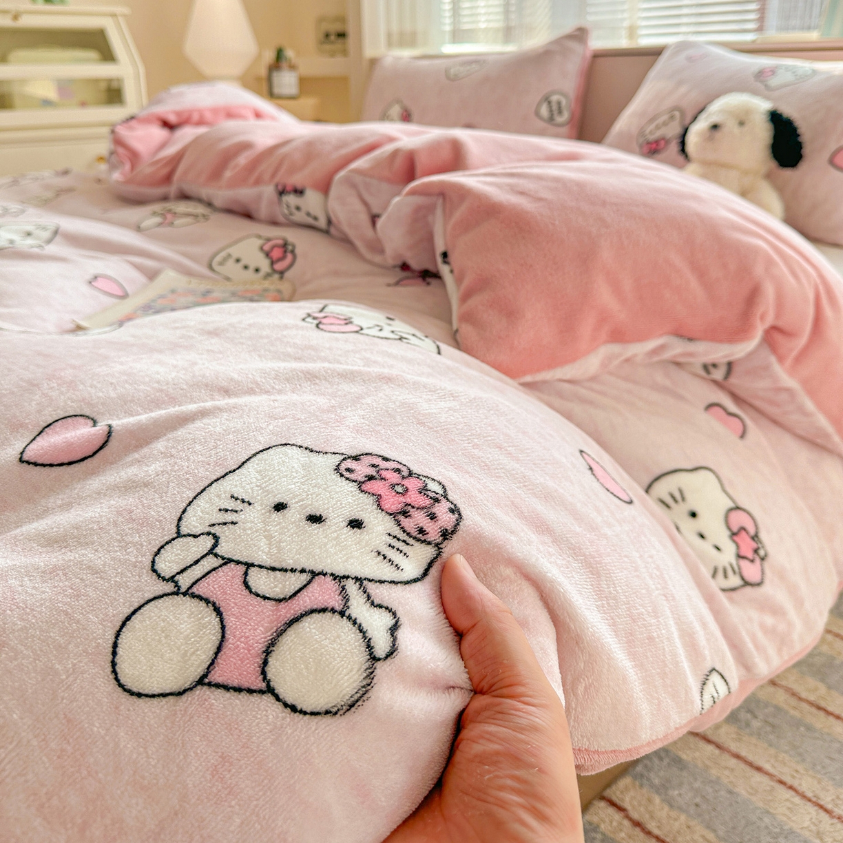 91家纺网 家纺一手货源 找家纺 名品家纺 2025新款保暖牛奶绒单被套 甜美日记