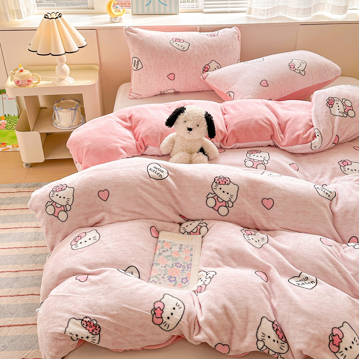 91家纺网 家纺一手货源 找家纺 名品家纺 2025新款保暖牛奶绒单被套 甜美日记