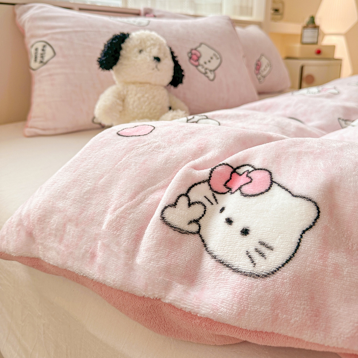 91家纺网 家纺一手货源 找家纺 名品家纺 2025新款保暖牛奶绒单被套 甜美日记