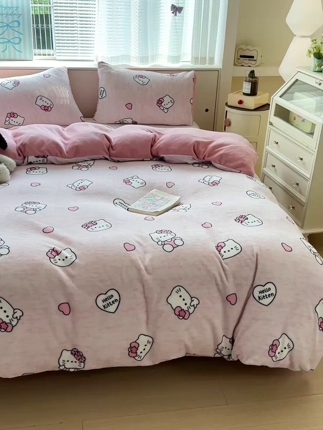 91家纺网 家纺一手货源 找家纺 名品家纺 2025新款保暖牛奶绒单被套 甜美日记