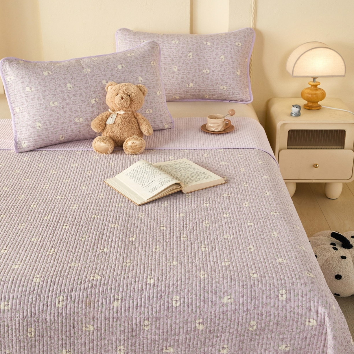 91家纺网 家纺一手货源 找家纺 （总）莎果家纺 2025新款12868双面纯棉床盖三件套