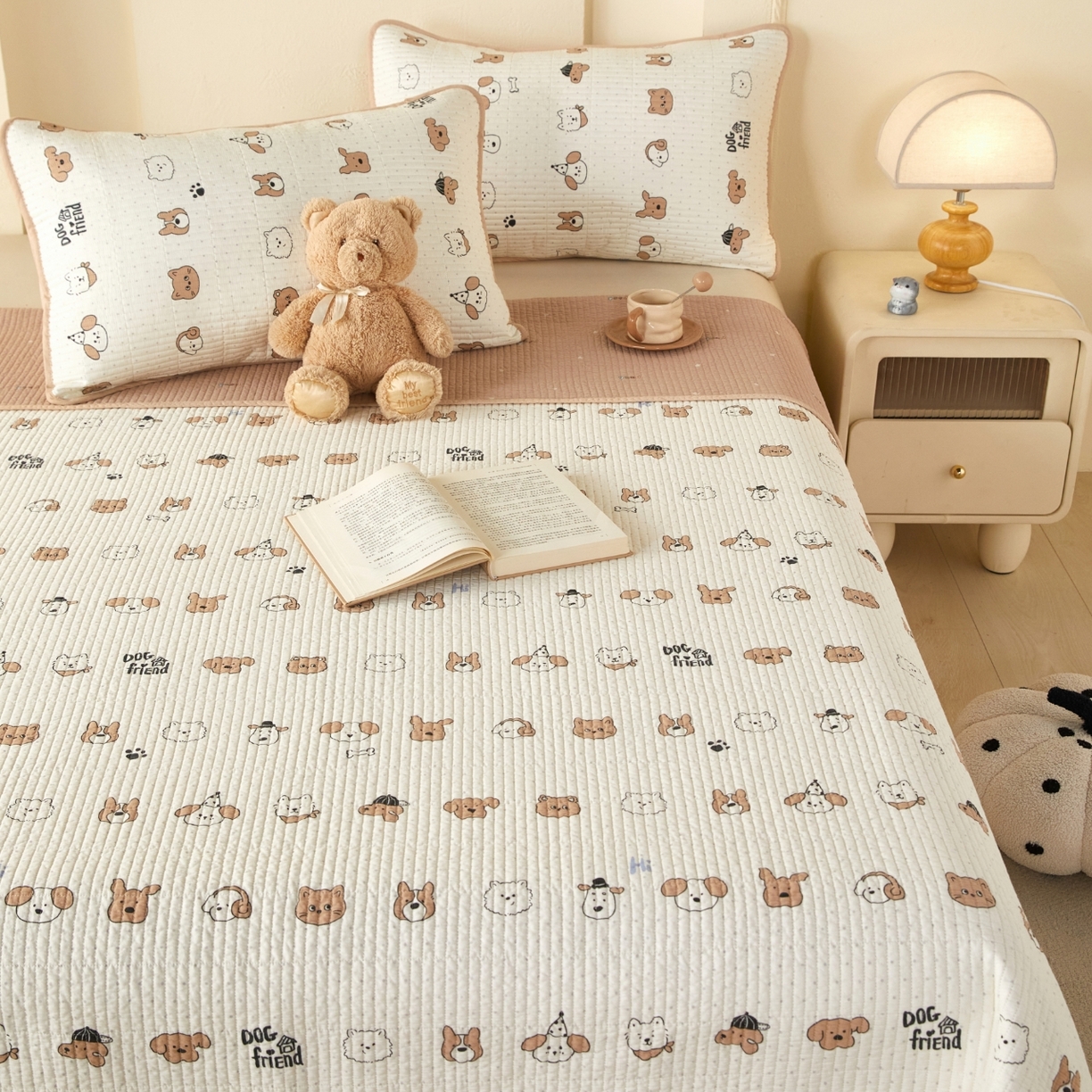 91家纺网 家纺一手货源 找家纺 （总）莎果家纺 2025新款12868双面纯棉床盖三件套