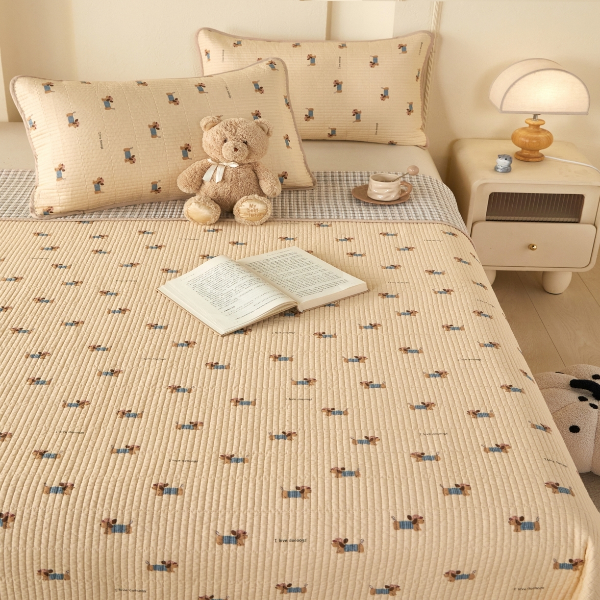 91家纺网 家纺一手货源 找家纺 （总）莎果家纺 2025新款12868双面纯棉床盖三件套