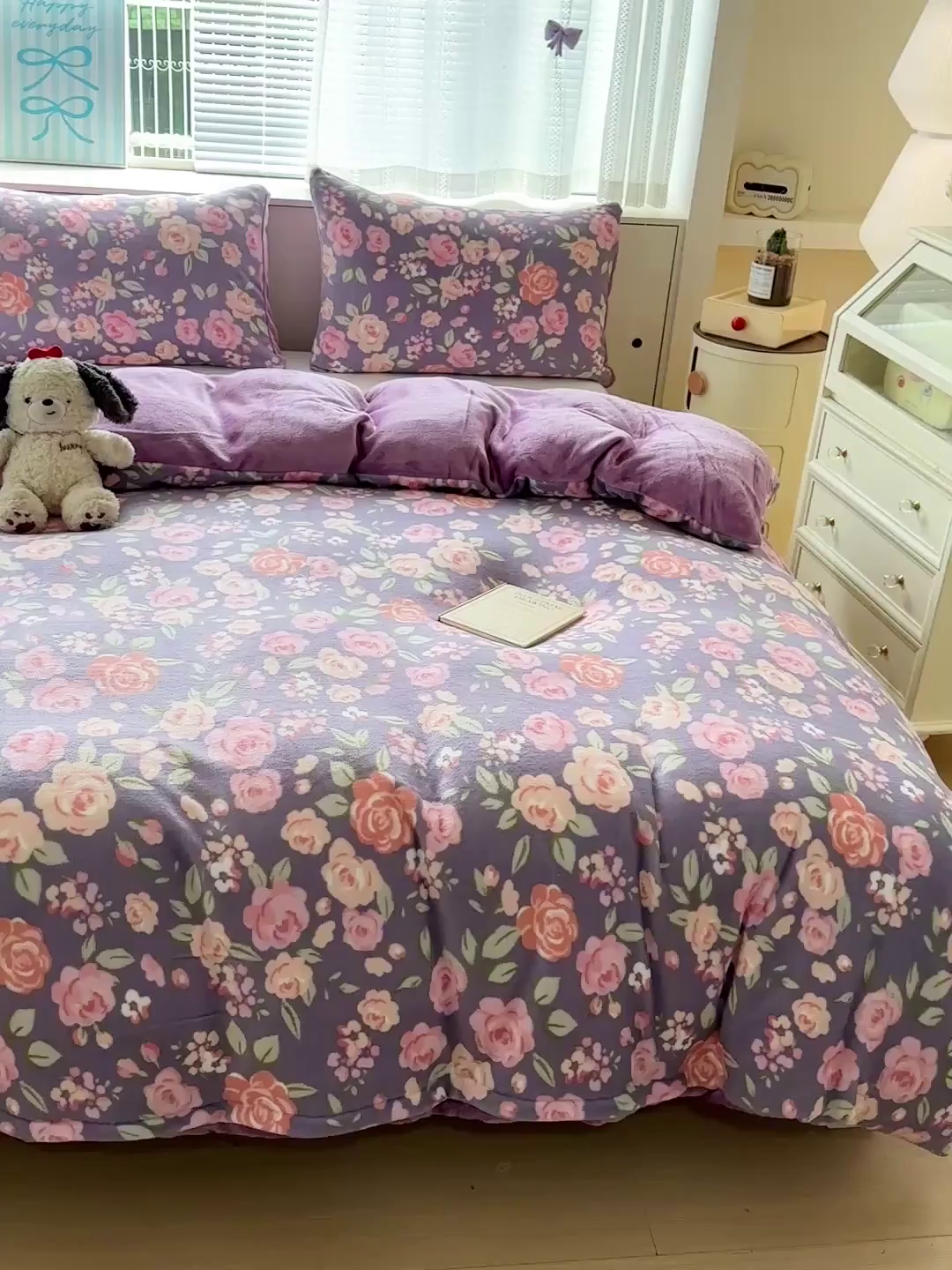 91家纺网 家纺一手货源 找家纺 名品家纺 2025新款保暖牛奶绒单被套 紫藤花语