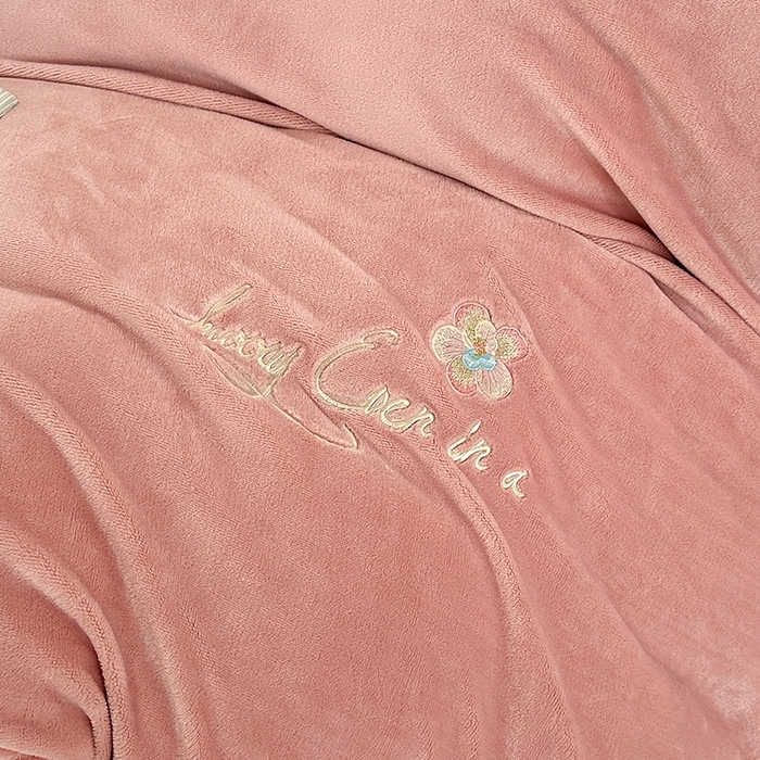 91家纺网 家纺一手货源 找家纺 董韵家纺 2025新款牛奶绒刺绣夹棉床裙四件套系列（控价） 绒语-浅豆沙