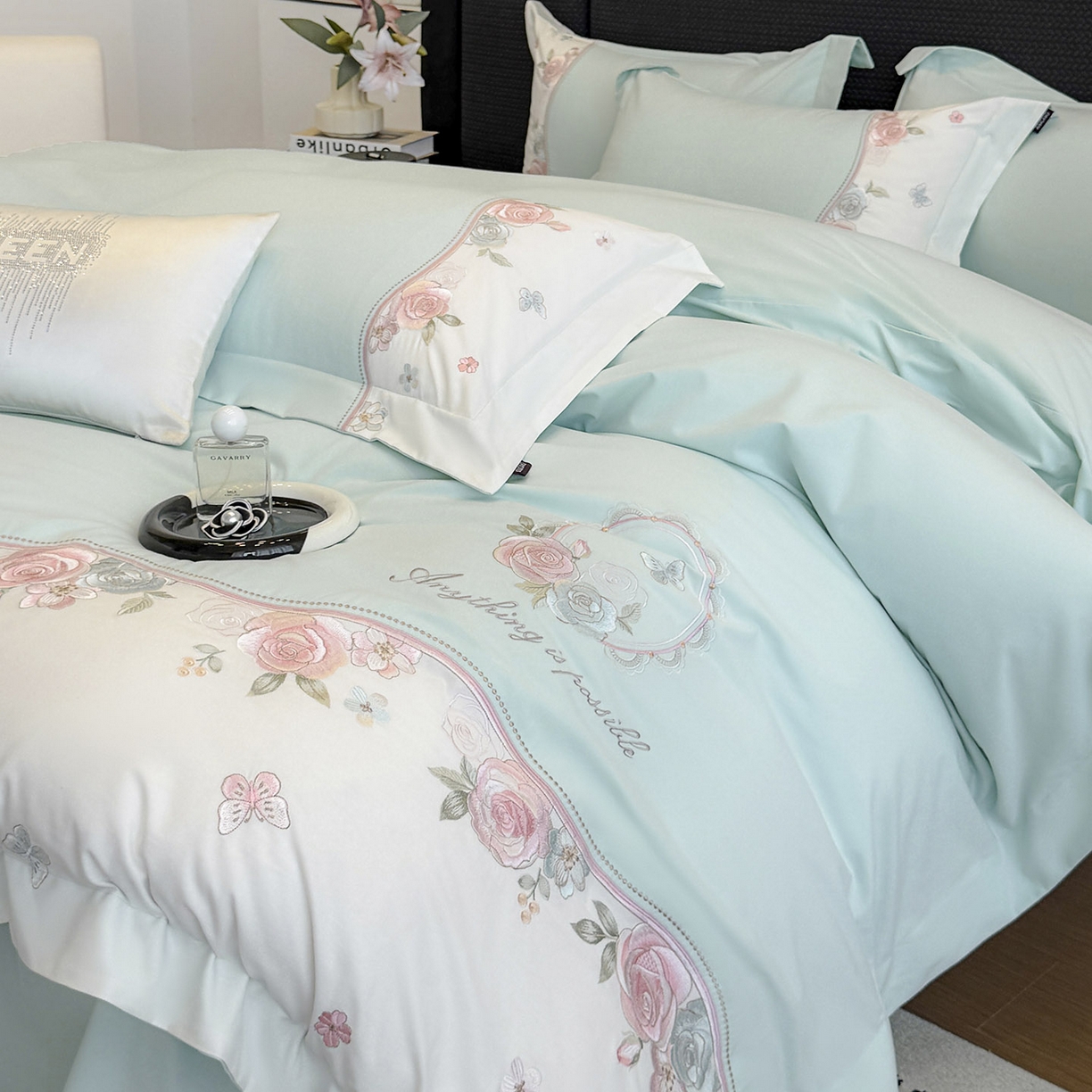 91家纺网 家纺一手货源 找家纺 （总）2025婚庆A类全棉四件套纯棉被套重工刺绣简约红色床单长绒棉结婚爆款床上用品