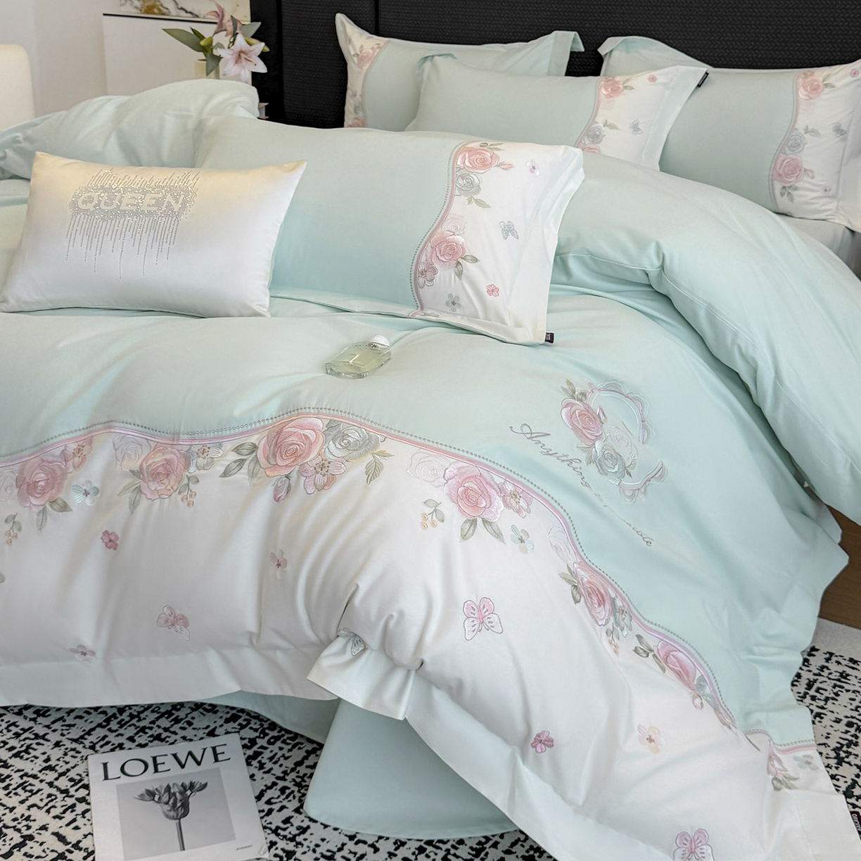 91家纺网 家纺一手货源 找家纺 （总）乔利卡沃 2025新款直播爆款A类加厚保暖全棉纯棉磨毛四件套纯棉重工刺绣被套冬季床上用品