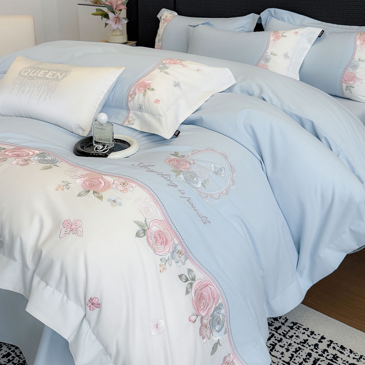 91家纺网 家纺一手货源 找家纺 （总）乔利卡沃 2025新款直播爆款A类加厚保暖全棉纯棉磨毛四件套纯棉重工刺绣被套冬季床上用品