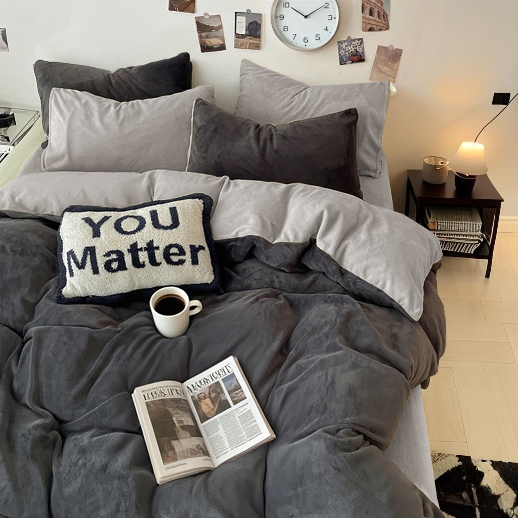 91家纺网 家纺一手货源 找家纺 （总）维娜斯家纺 2025新款双拼牛奶绒四件套加厚保暖舒适裸睡