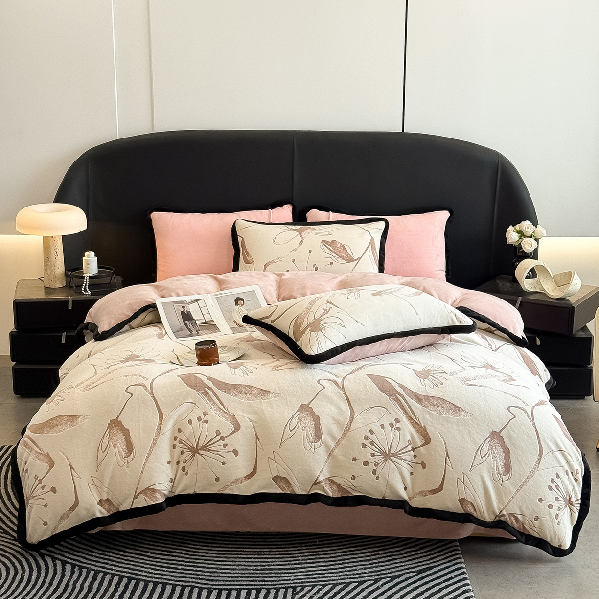 91家纺网 家纺一手货源 找家纺 （总）典曼家纺 2025新款A类宽包边雕花绒四件套