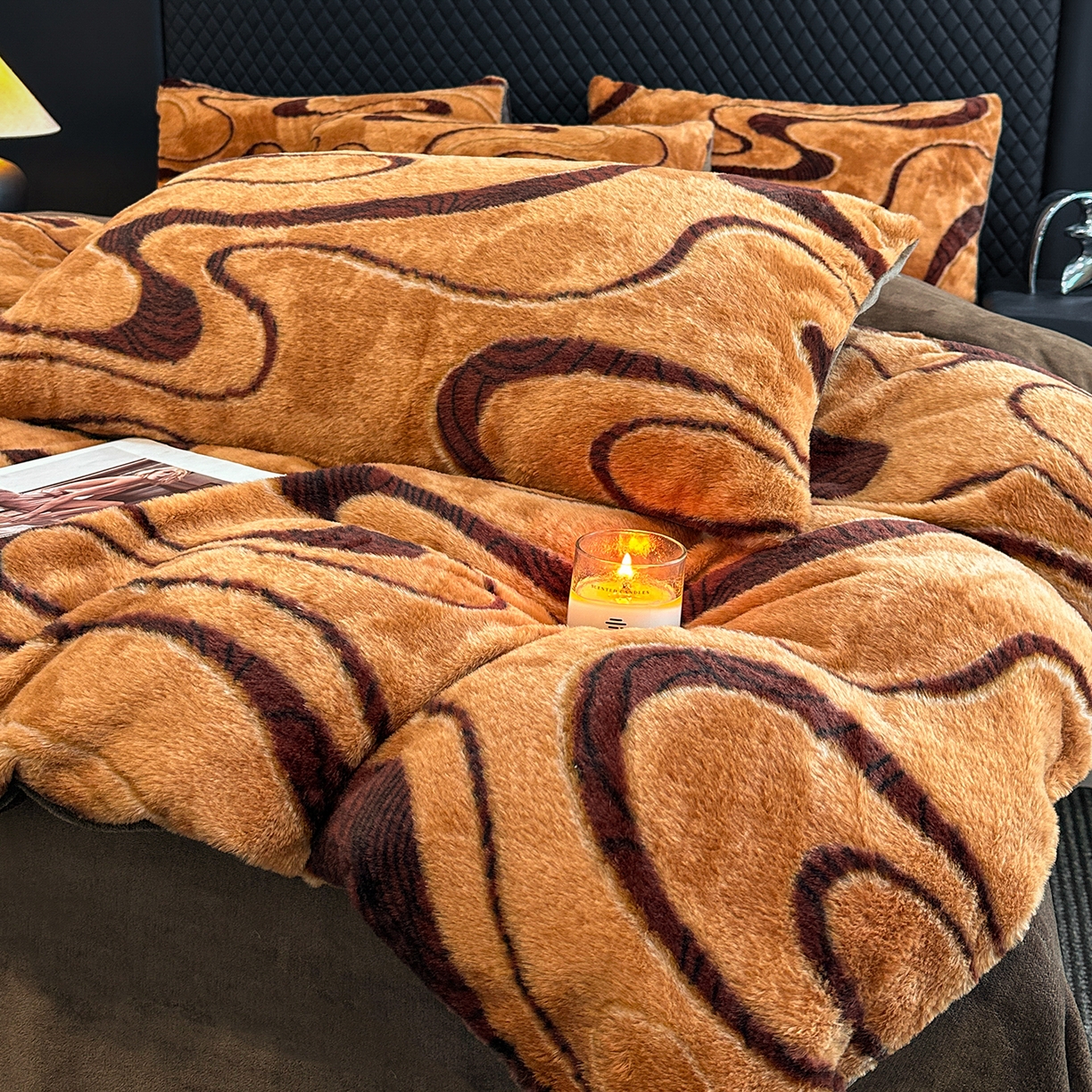 91家纺网 家纺一手货源 找家纺 民新家纺 2025新款兔毛绒印花简约款四件套 简约款-赫本